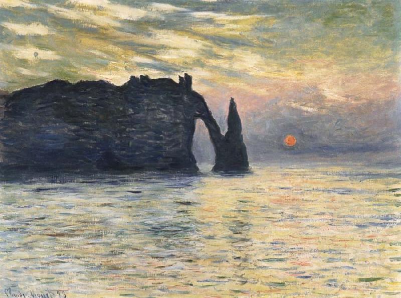 Claude Monet Etretat,Sunset oil painting picture
